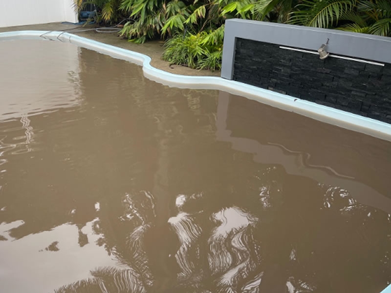 What to do with the pool that has been flooded with silt