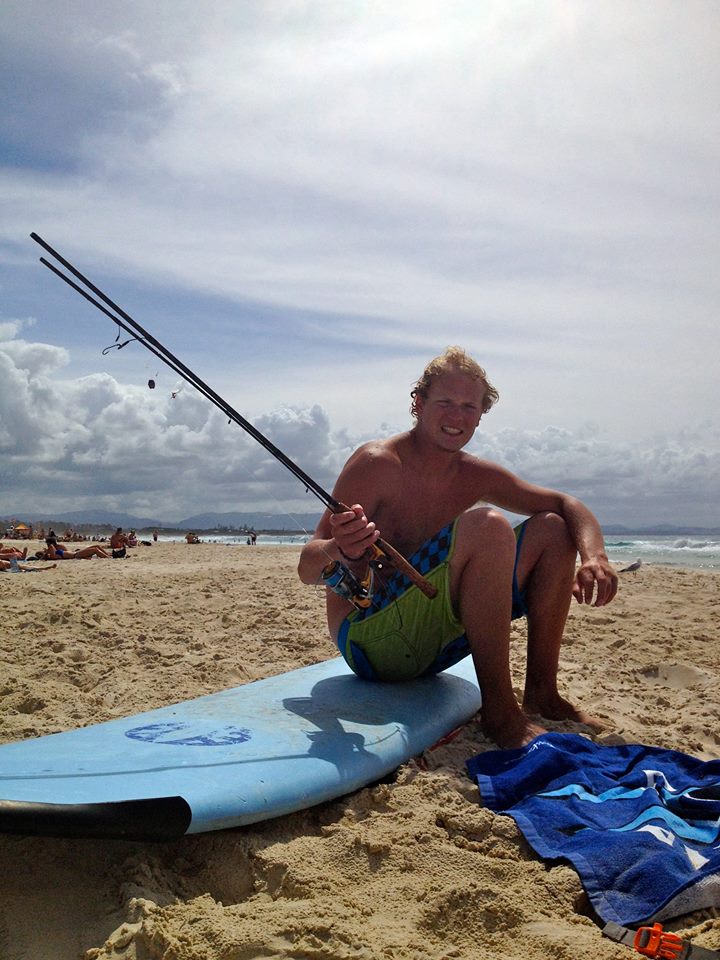 Found a washed up fishing pole mid-wave at Byron Bay's main beach