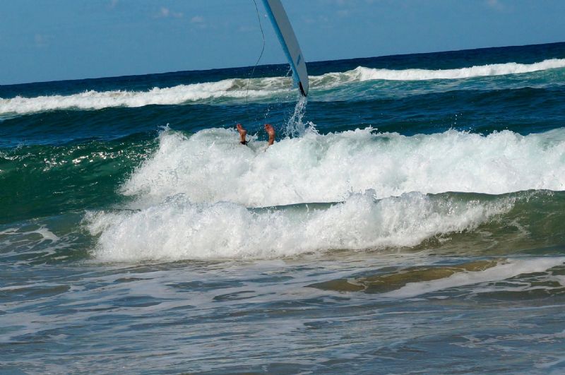 My boyfriend taking a digger at Burleigh Heads