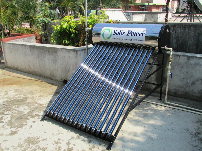 An example of a solar-powered hot water system