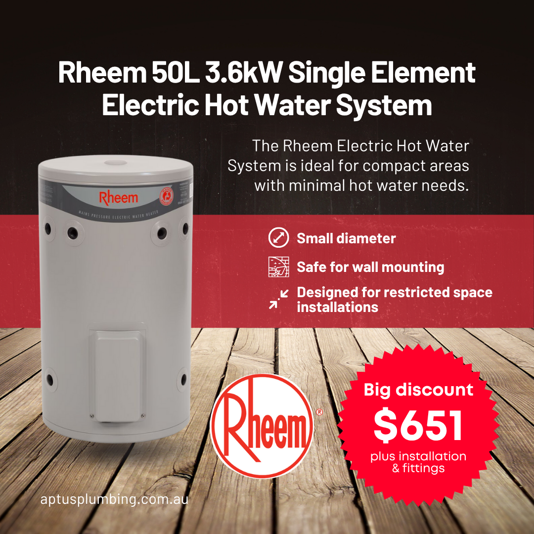 Rheem 50L 3.6kW Single Element Electric Hot Water System