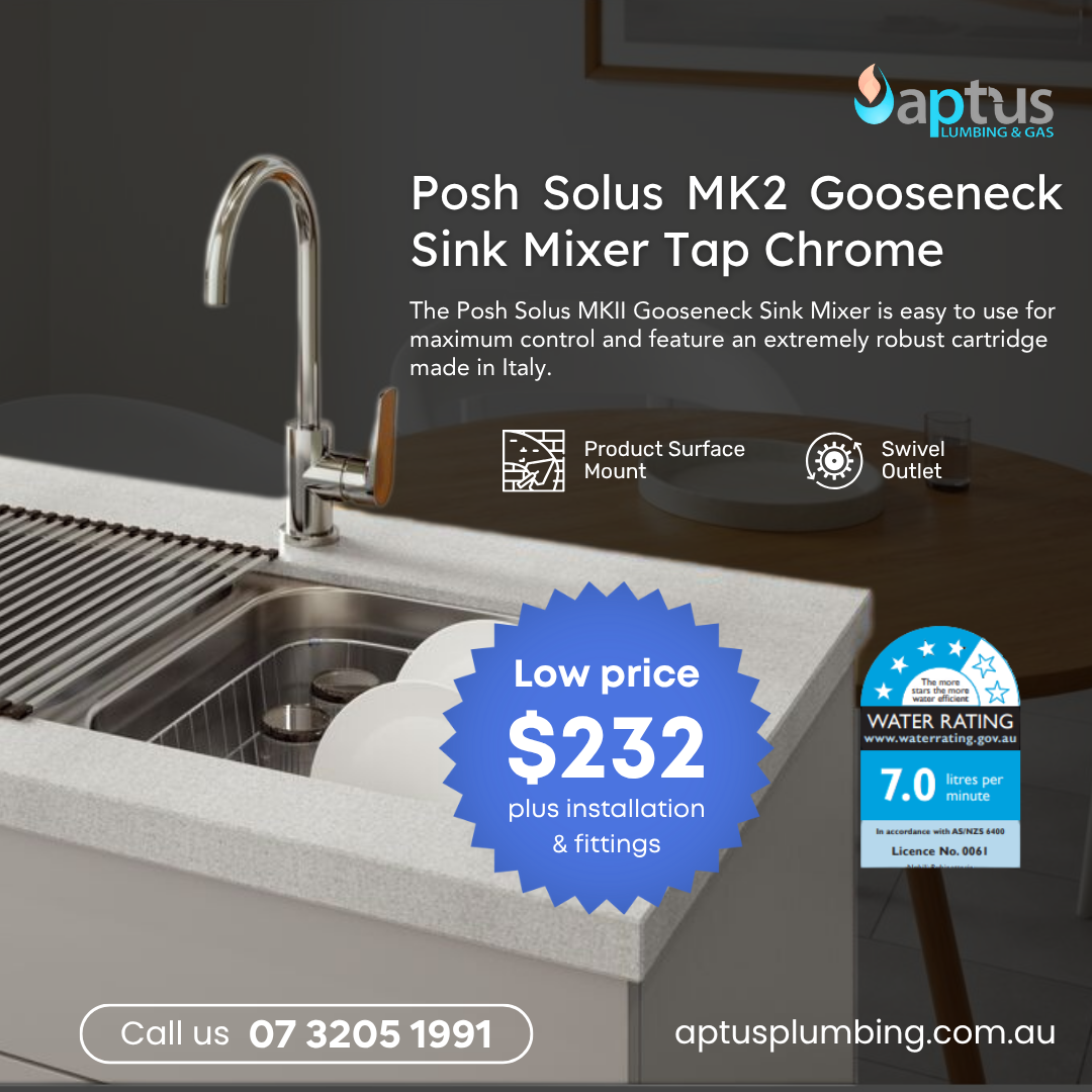 Posh Solus MK2 Gooseneck Sink Mixer Tap Chrome