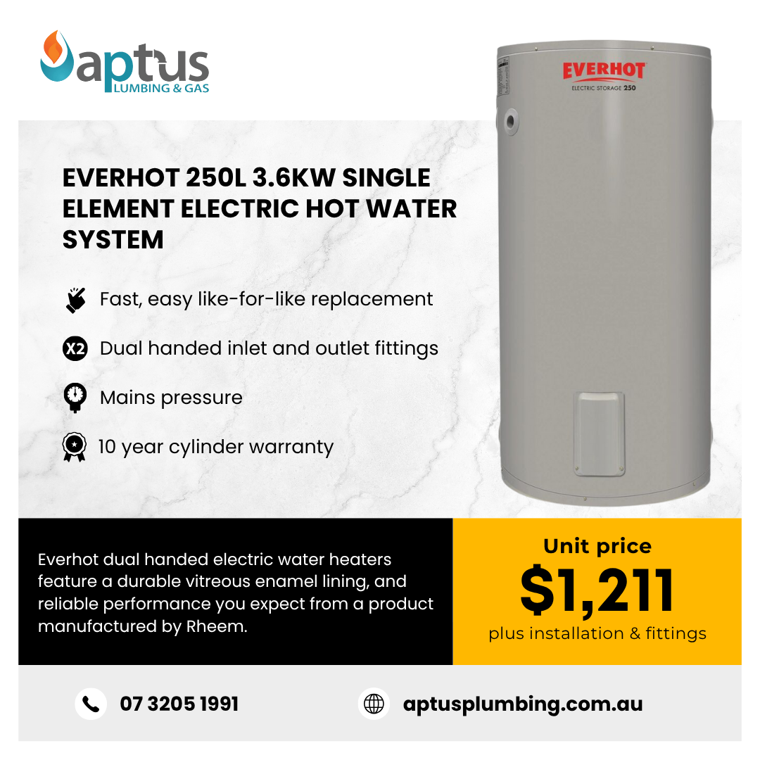 Everhot 250L 3.6kW Single Element Electric Hot Water System