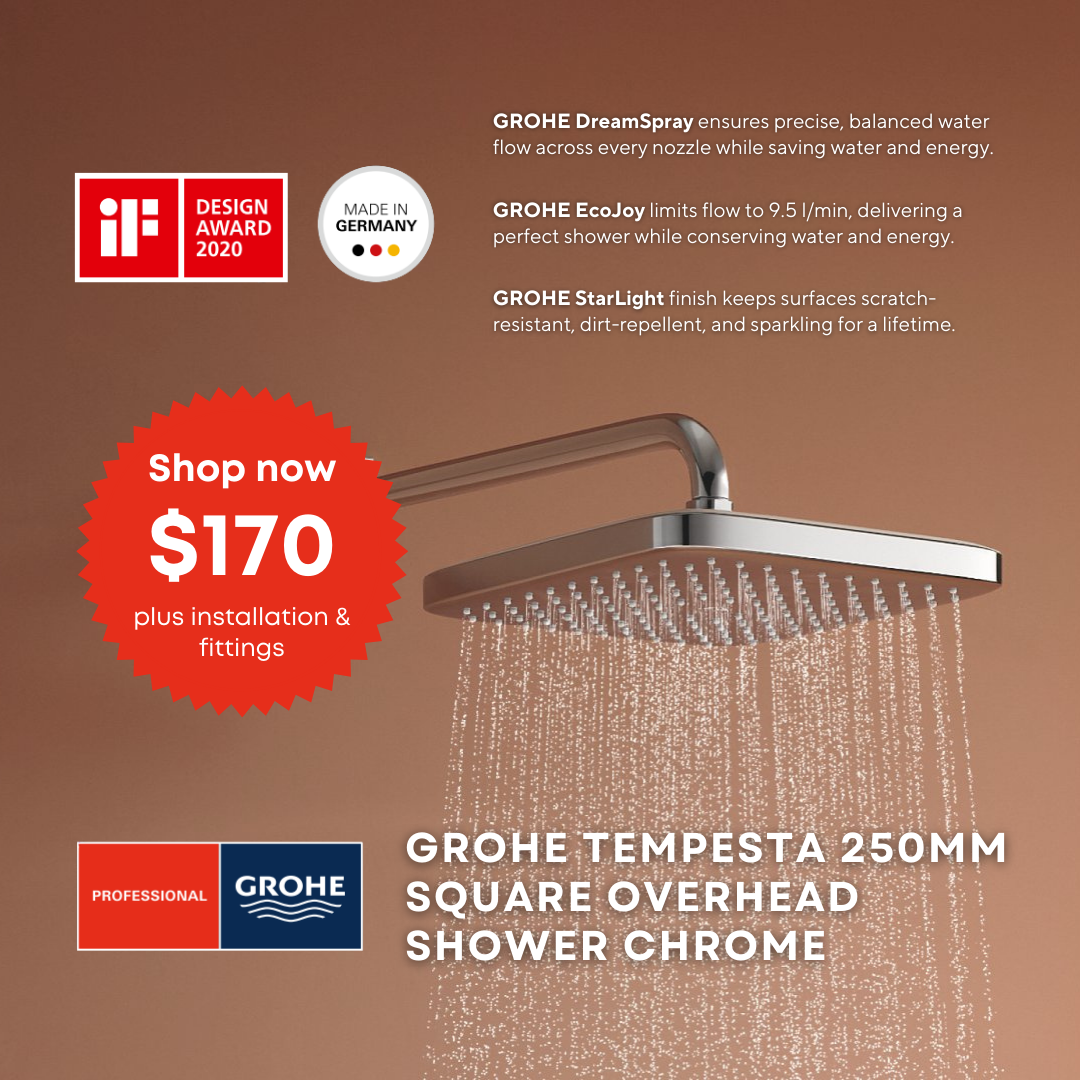 GROHE Tempesta 250mm Square Overhead Shower Chrome