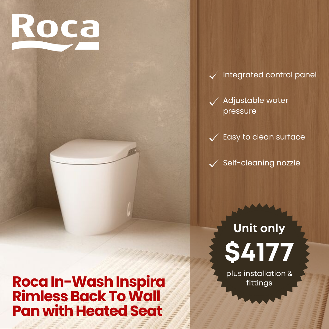 Roca In-Wash Inspira Rimless Back To Wall Pan with Heated Seat