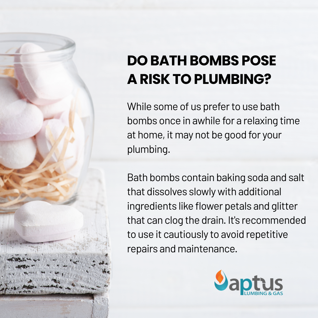 Do bath bombs pose a risk to plumbing?