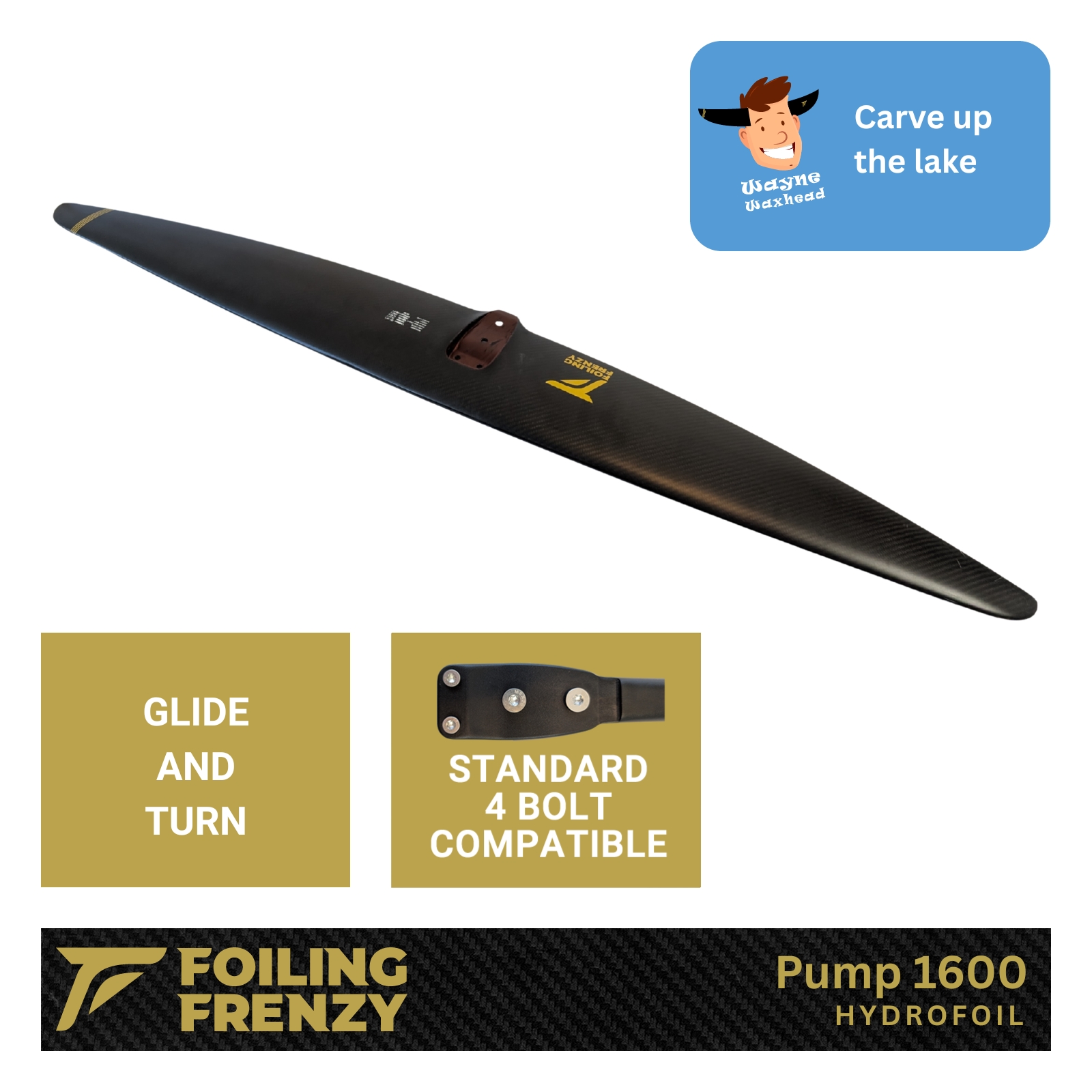 pump 1600 hydrofoil compatible mount carbon hydrofoil downwind foiling