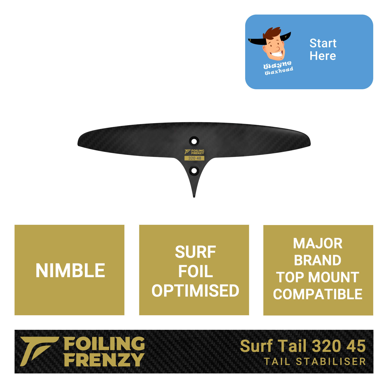 surf tail skinny 320 48 foil top mount compatible