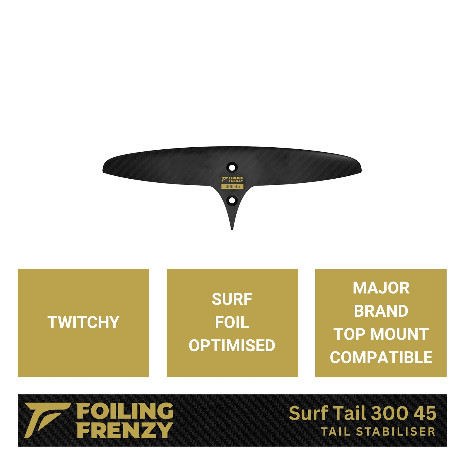 surf tail skinny 300 45 foil top mount compatible