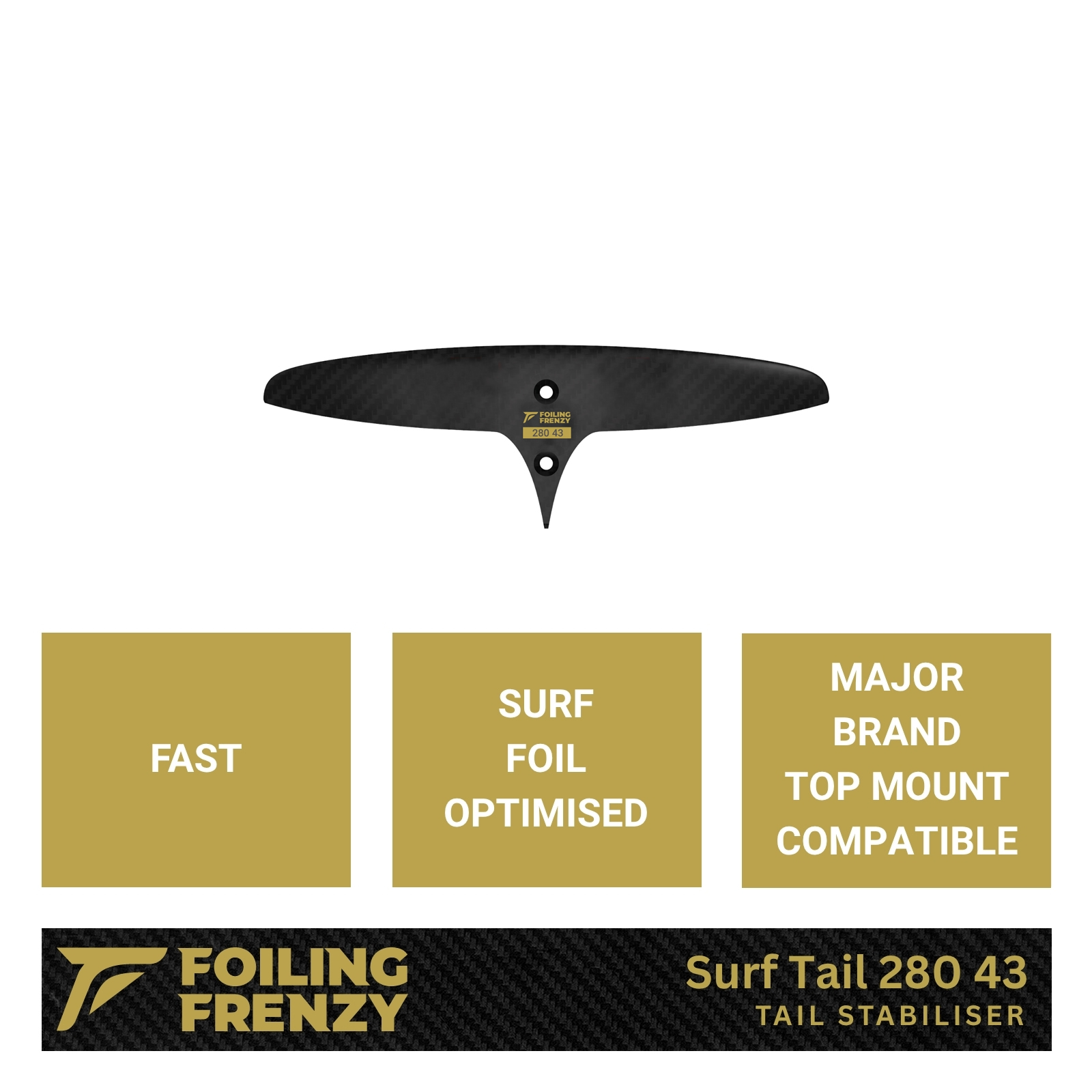 surf tail skinny 280 43 foil top mount compatible